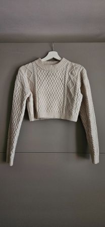 Damen Pullover Zopfmuster, beige, Grösse XS, guter Zustand