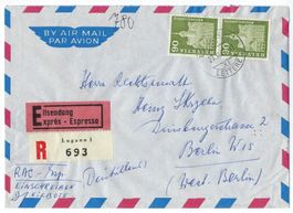 Express R-Flugpostbrief nach Berlin 1962