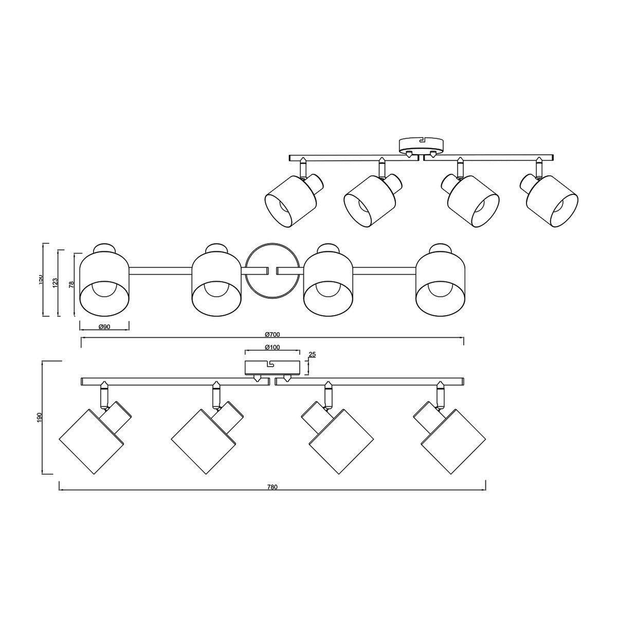 Lampade: Deckenleuchte, 4er Spots, 78 cm x 10 cm – Nuovo (secondo la descrizione) da Kreuzlingen venduto da Smart-Light 6