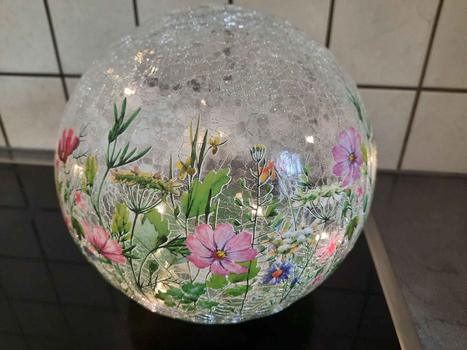 Tutte le decorazioni: SPHÈRE en VERRE CRAQUELÉ.  – Usato da Le Locle venduto da marylise01 3