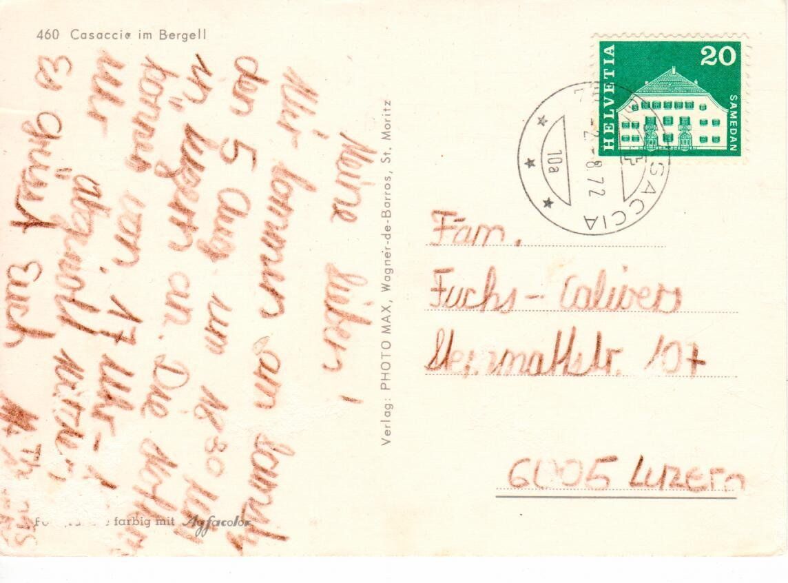 Cartoline postali: Casaccia im Bergell – Usato da Wolhusen venduto da Curver9 1