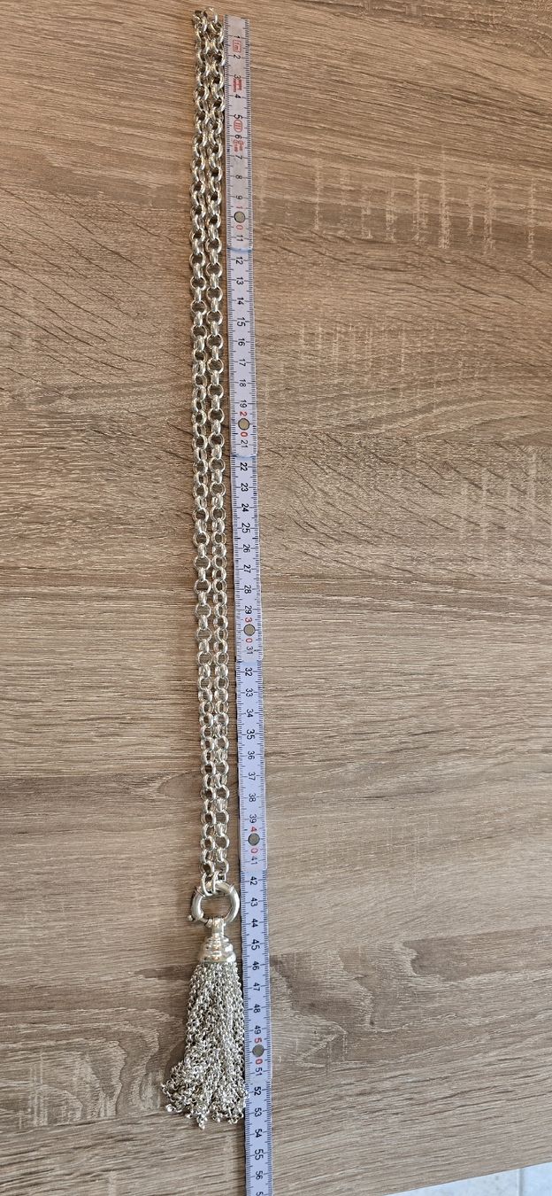 Catenine: Wunderschöne Statement Kette mit Quaste, echt Silber, lang – Nuovo (secondo la descrizione) da Richterswil venduto da Ivypearl