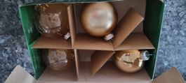 Goldene Weihnachtskugeln, Glas, 4 Stk., neuwertig!