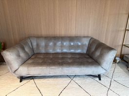 Canape 3 place Rochebobois cuir brut