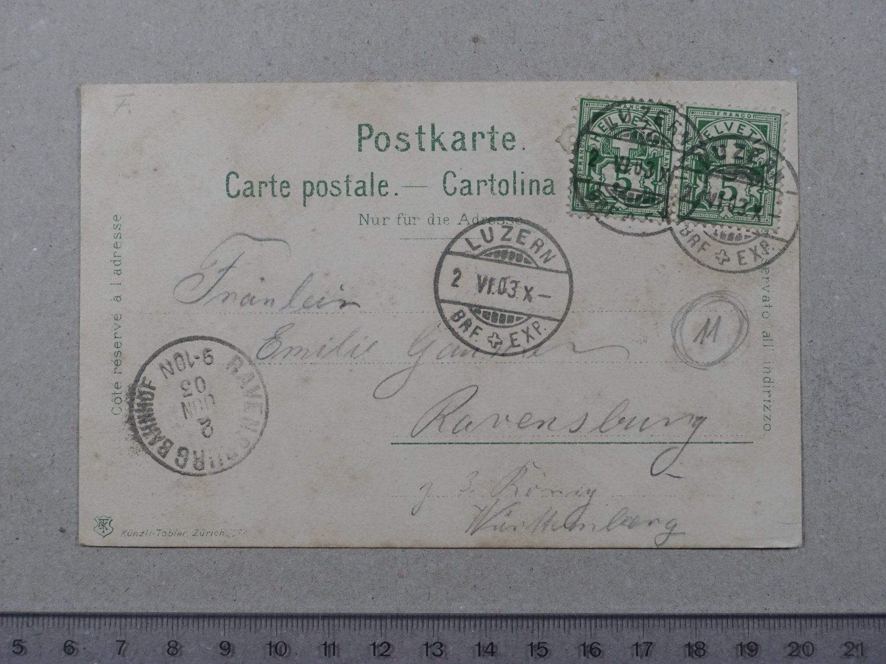 Ansichtskarten: Luzern, 1903, Quai, Boote, belebt – Gebraucht aus Lenzburg von fh1 1