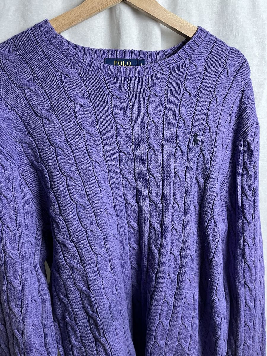 Ralph Lauren Maglioni & Felpe: Pull torsade Ralph Lauren violet – Nuovo (secondo la descrizione) da Les Avanchets venduto da lunedeneige.shop 1