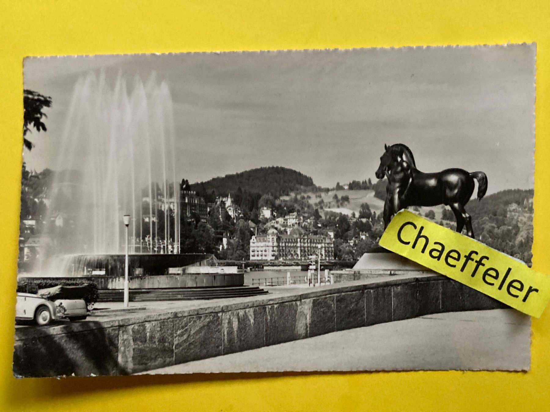 Ansichtskarten: 1951 Luzern, Wagenbachbrunnen – Defekt aus Zürich von Chaeffeler