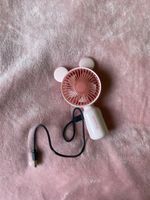 Portable Mini Fan USB Charging White Pink