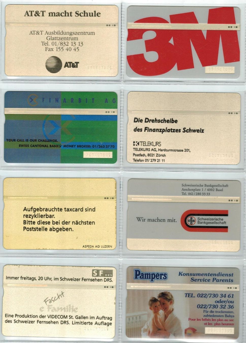 Schede telefoniche: 8 Fullface Taxcards – Usato da Zürich venduto da Tolima194 1