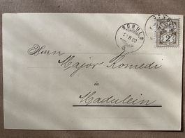 1890 Zunr. 58Aa Beleg Schuls - Madulein 2Rp. Drucksache