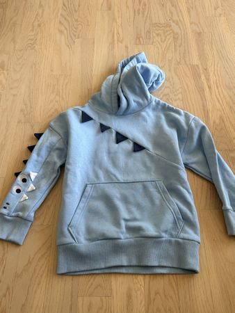 Kapuzenpullover C&A Dinosaurier hellblau Grösse 122