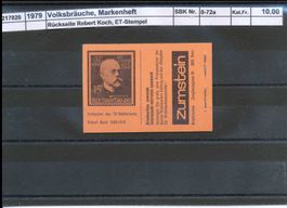 1979 Volksbräuche, Markenheftchen "rotorange", ET Stempel