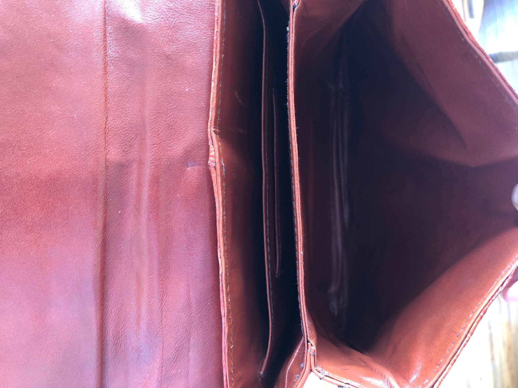 Borse da donna: Tasche Leder Ledertasche Kroko  Orange Vintage – Usato da Zollikofen venduto da lorik007 4