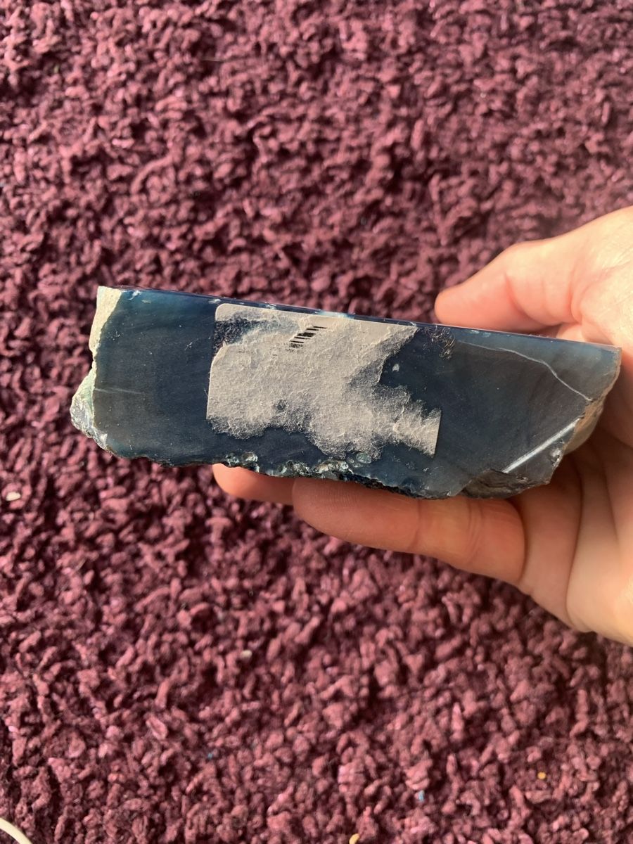 Minerali & Pietre curative: Blaue Achat Stein / Scheibe mit Druse – Usato da Lyss venduto da nekoreh 2