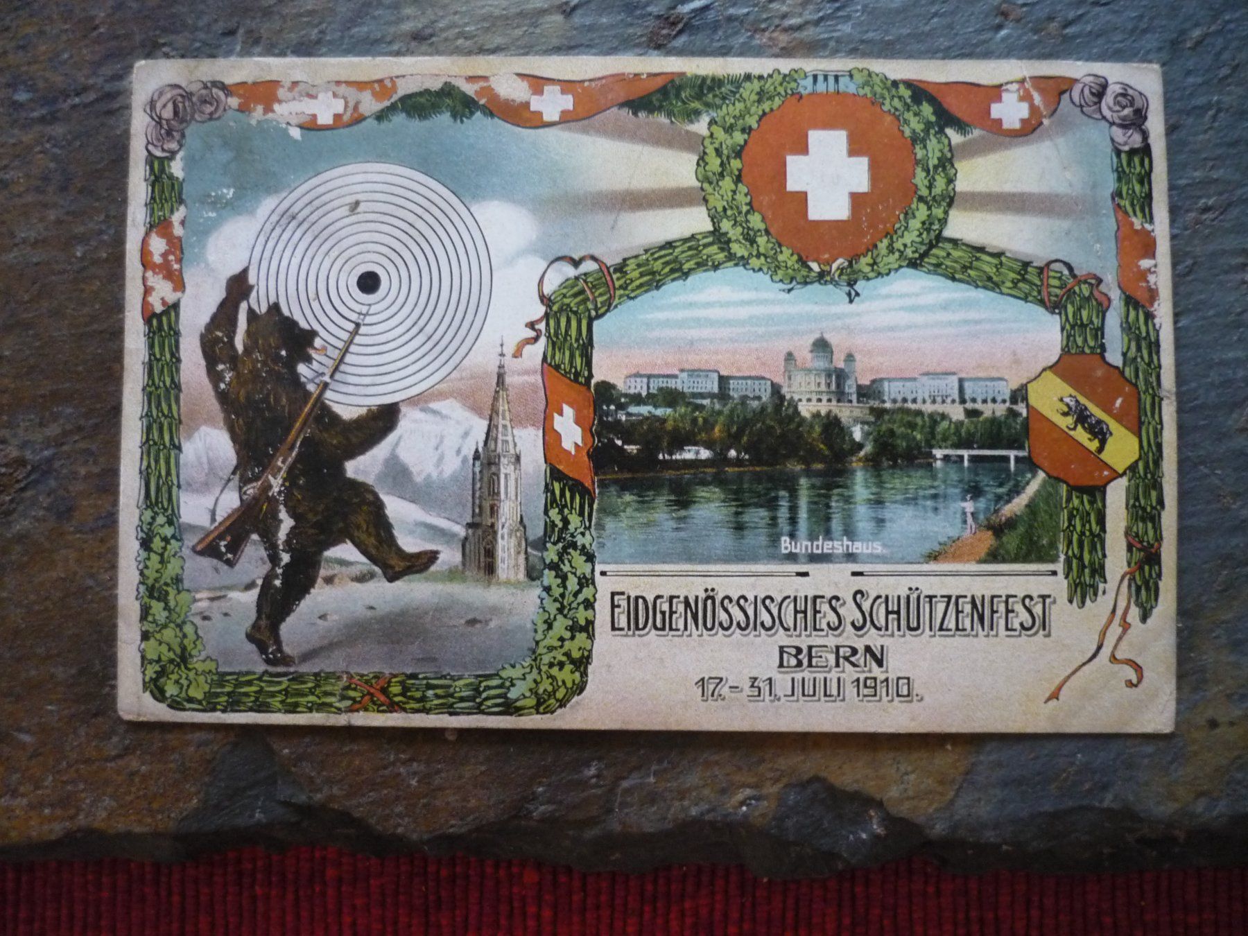 Cartoline postali: Alte Ansichtskarten, Schützenfest Bern, 1910, – Usato da Langnau i. E. venduto da Laendu7000 3