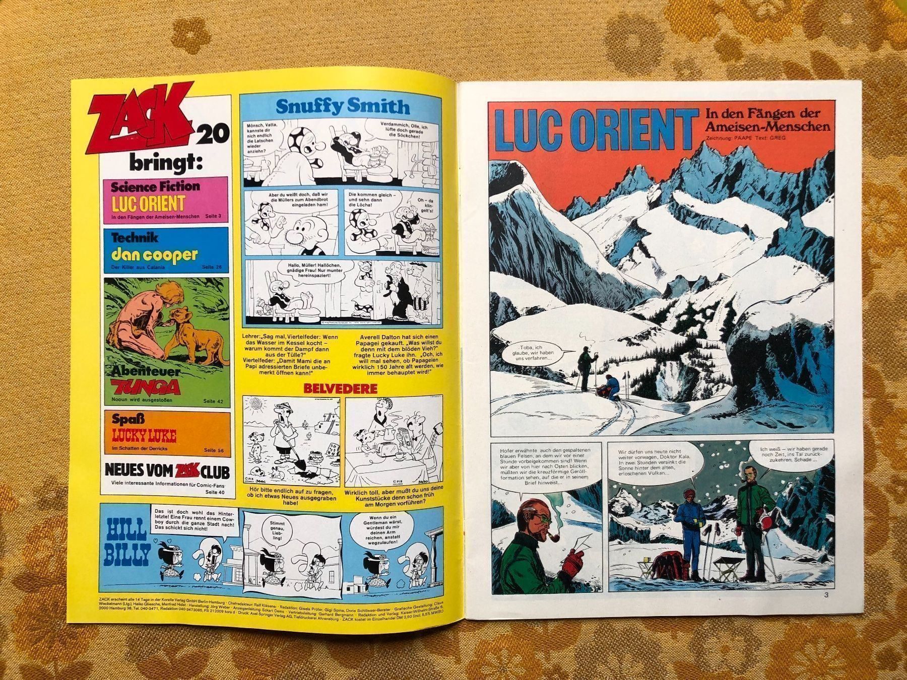 BD: Zack Heft Nr 20 von 1976 – Neuf (Voir description) à Endingen par nathan05 1