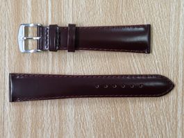 Uhrenband Leder 20mm, neu, Bio Comfort, Dornschliesse 16mm