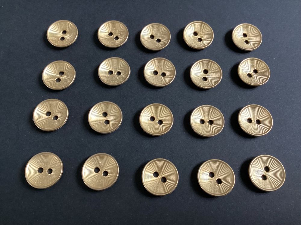 20 Knöpfe aus Metall, rund, goldig, 28 g (Neu (gemäss Beschreibung)) in ...