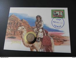 Münzbrief Jordanien 25 Fils 1984