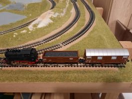 Top Fleischmann Picolo Dampflok Nr. 8018 & 2 Minitrixwagen!