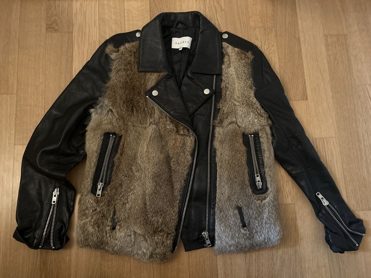 Sandro Giacche: Sandro Lederjacke mit Fell – Usato da zürich venduto da gettingridofstuff