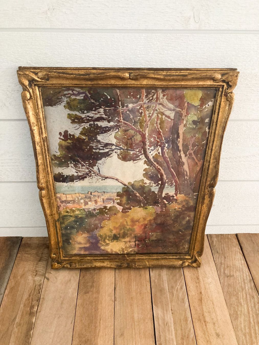 Dipinti: Georges Chappuis-Nice-1927-aquarelle dédicacée – Usato da Vaumarcus venduto da Arte-Lovers 1
