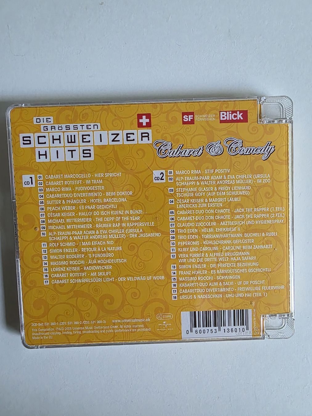 CD: Die grössten Schweizer Hits: Cabaret & Comedy (2 CD-Set)  – Usato da Winterthur venduto da CB_94 1