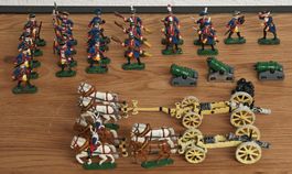Alte Zinnsoldaten - Sammlung, Kanonen, Pferde
