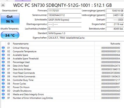 Dischi rigidi: WDC PC SN730 SSD 512GB - Gebraucht – Usato da Schwyz venduto da FluffPiff 1