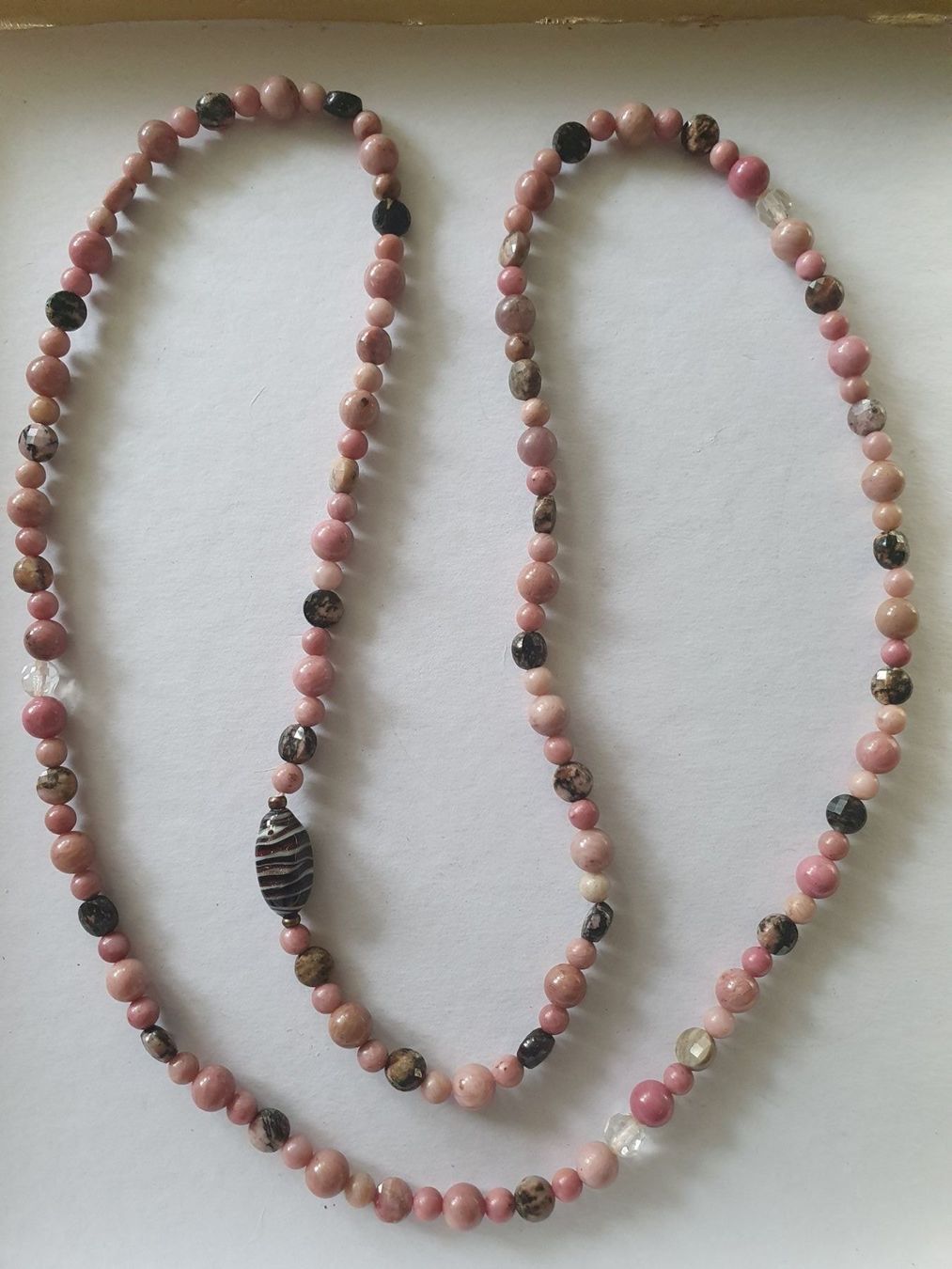 Catenine: Lang Kette. Rhodochrosite mit Rhodonit – Nuovo (secondo la descrizione) da Benglen venduto da Meercat3 2