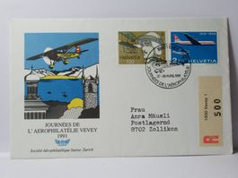 Brief , Journées de L' Aerophilatélie Vevey 1991