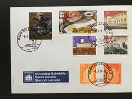 2016 Schweiz Bahnhöfe ZN 1603 Bellinzona 6 Marken - unikat -