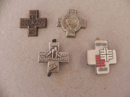Medaille 4 Sport Abzeichen Brosche Bülach ZH 1919 - 1979