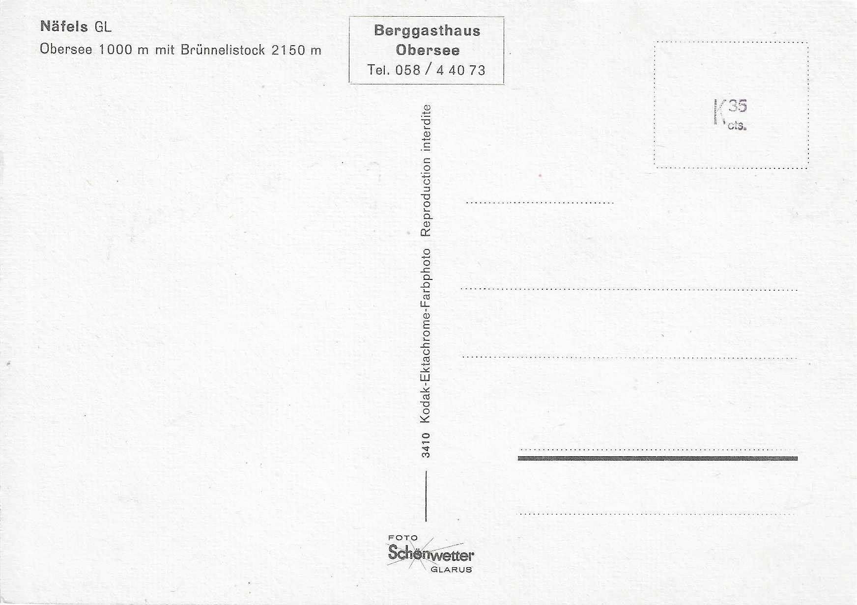 Cartoline postali: Näfels Obersee GL – Nuovo (secondo la descrizione) da Rothrist venduto da Stranglehold 1