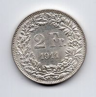(2527) CH, 2 Franken 1911, Super, stgl