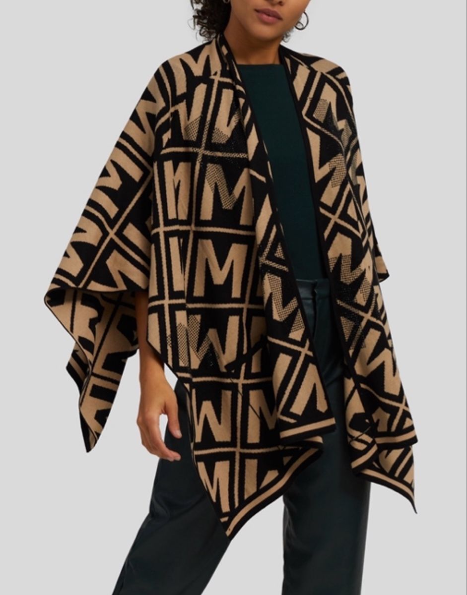 Monari Sonstige Damenmode: MONARI Cape beige schwarz Muster one size neu – Neu (gemäss Beschreibung) aus meierskappel von funkydegreng