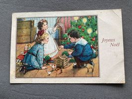 Alte Weihnachtskarte Genf 1921 gelaufen gebraucht
