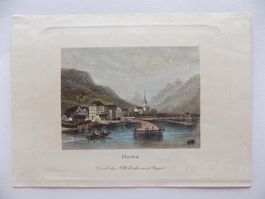 Flüelen kolorierte Aquatinta