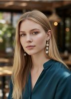 Elegante Perlenohrringe mit Zirkonia, neu und ungetragen.