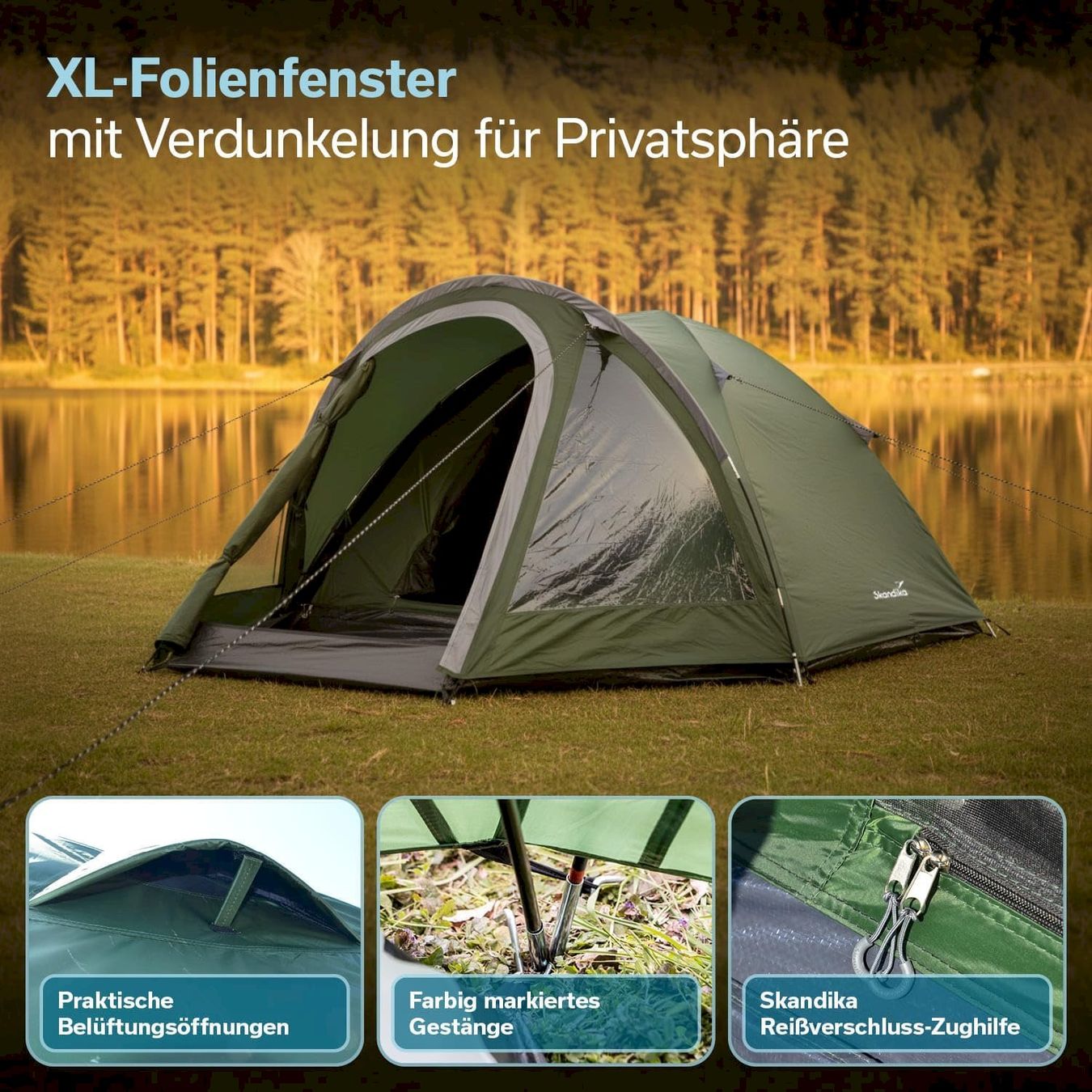 Tende : Skandika Larvik 4 Sleeper Kuppelzelt – Nuovo e nell'imballaggio originale da Bottighofen venduto da zaap 4