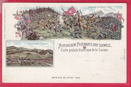 HISTORISCHE POSTKARTE DER SCHWEIZ, BATAILLE DE STOSS 1405