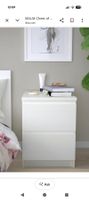 IKEA MALM Nachtkästchen 2 Schubladen Weiss 40x55x48cm