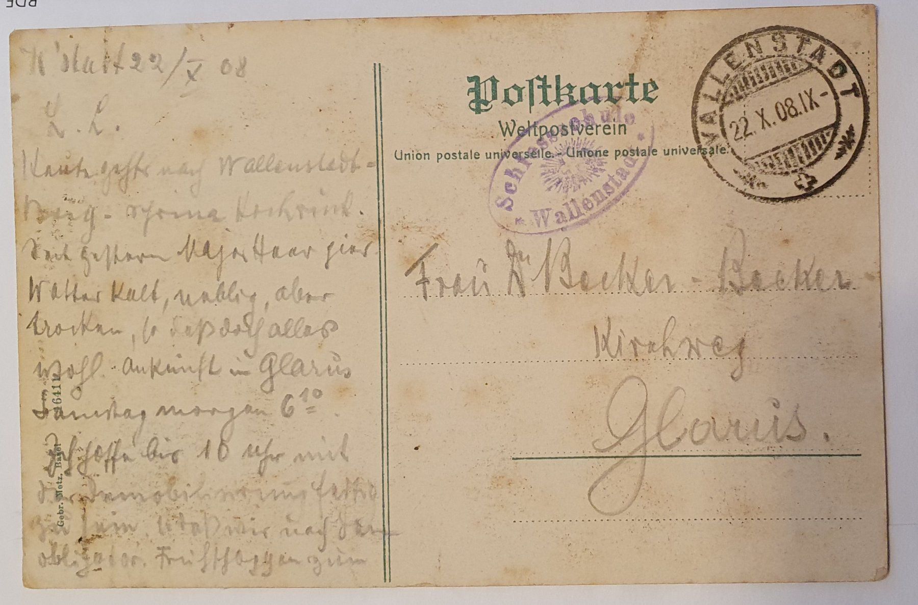 Ansichtskarten: Partie am Wallenstadtberg 1908 – Gebraucht aus Kreuzlingen von Rschweiz1 1