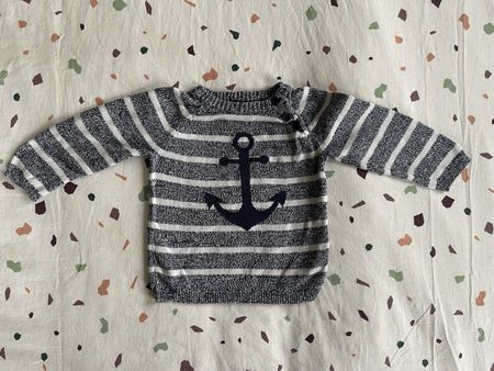 H&M Baby Pullover Gr. 74, gestreift mit Anker