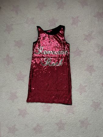 Robe fille paillettes "Romantic Rock" 8/10 ans