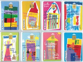 8 Telefonkarten Frankreich Kinderzeichnungen
