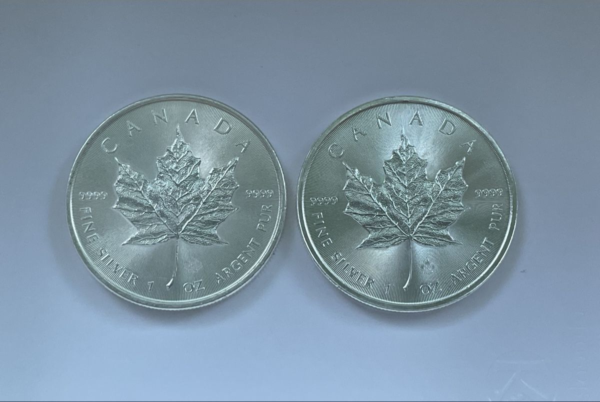 Tutti le monete: 2x 1oz/unze Maple Leaf Silbermünzen – Usato da Meilen venduto da Silver-Rules