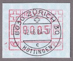 ATM 7Aa_ET-Vollstempel_FRÜHDATUM 12.6.84 ZH Hottingen !