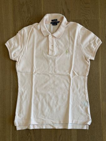 Ralph Lauren Skinny Polo Shirt hellrosa Damen Grösse L