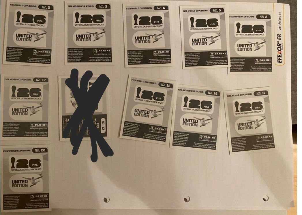Panini Carte collezionabili: Panini WM 2026 Neuseeland NZL – Nuovo (secondo la descrizione) da Arbon venduto da arminnnn 1
